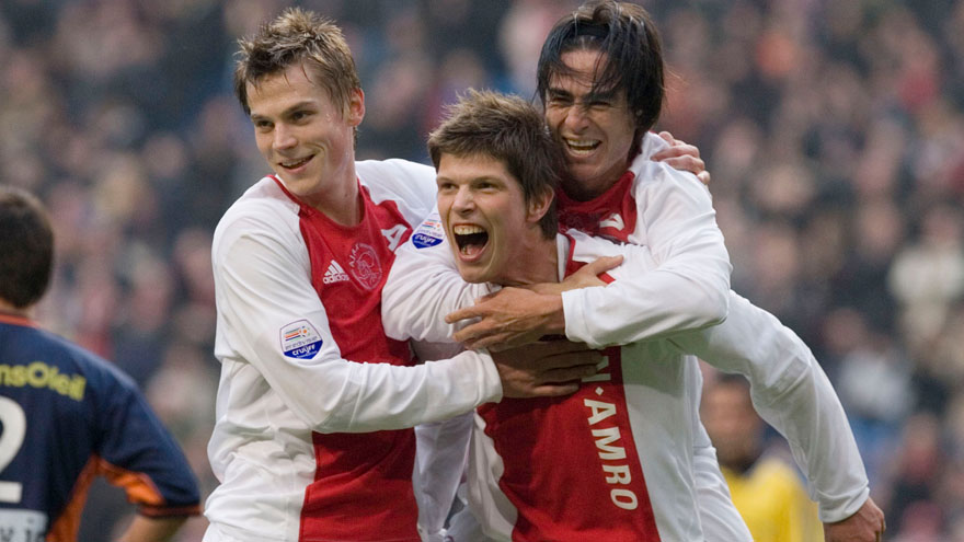 Markus Rosenberg (L), Huntelaar en Mauro Rosales in 2006.